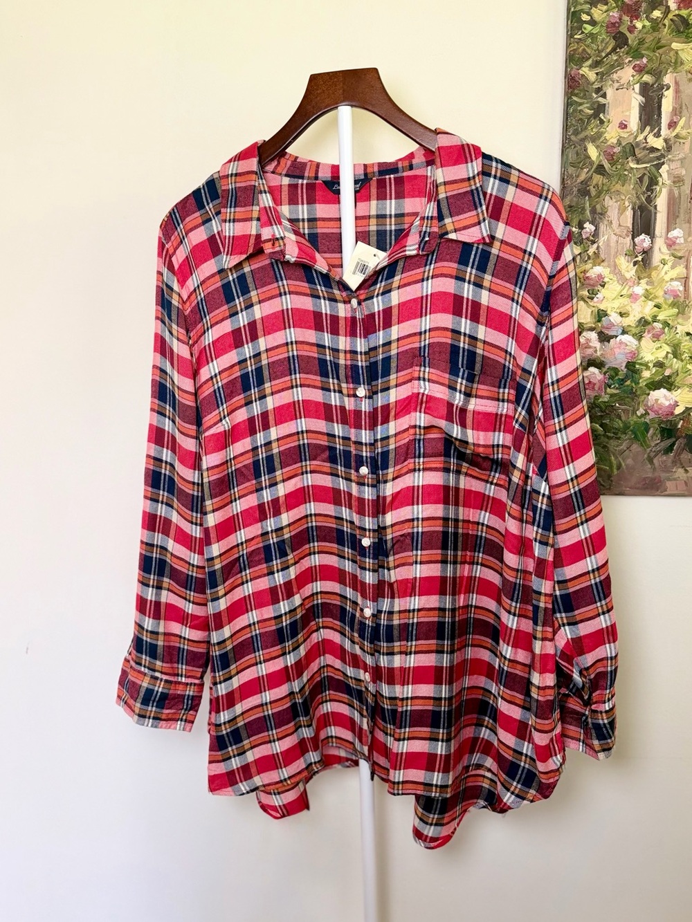 Lucky Brand Red Plaid Button-Down Shirt Size 3X NWT